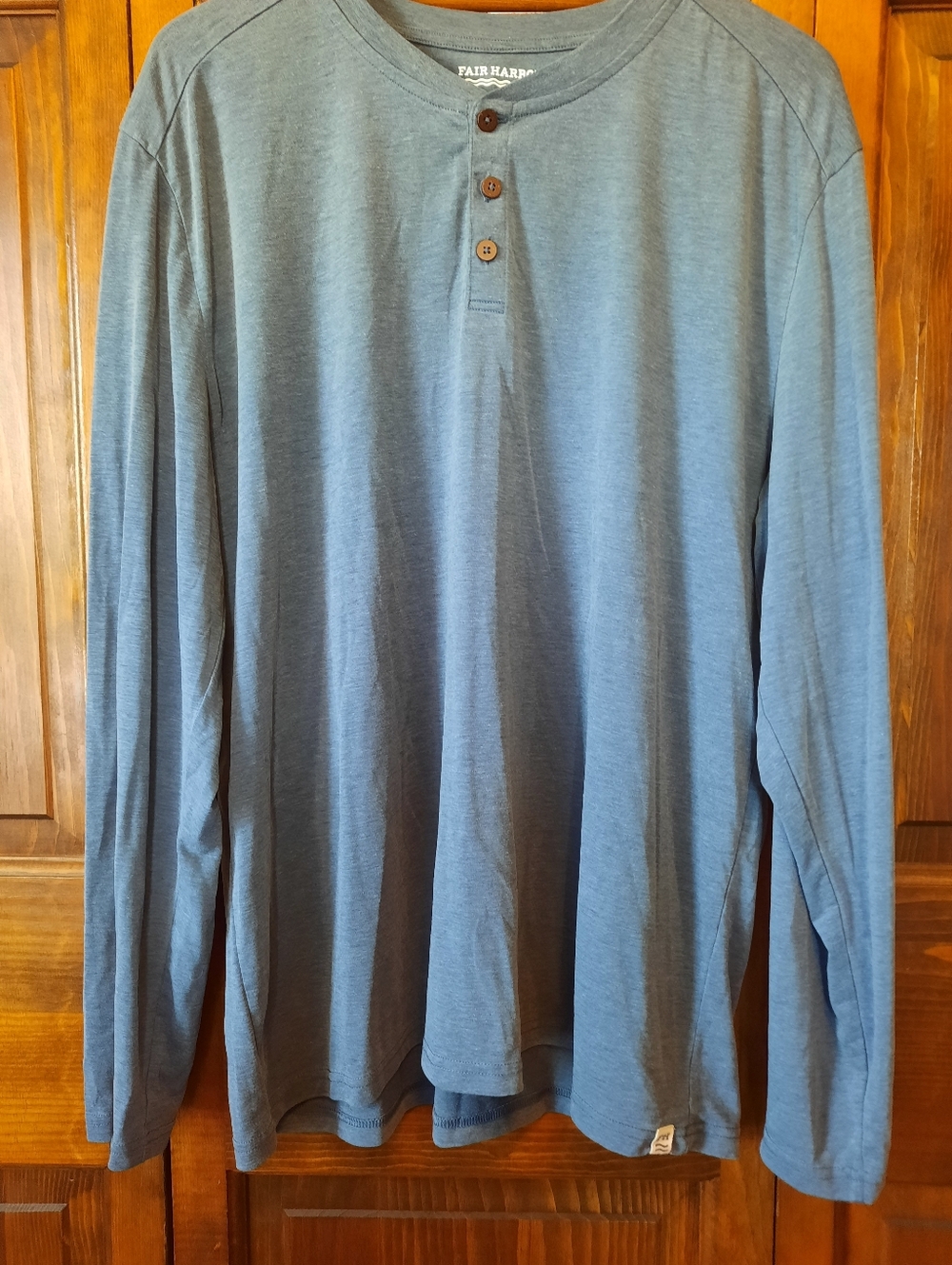 Fair Harbor Sun Protection UPF 50+ Dusty Blue Long Sleeve Henley T-shirt Size 2X - Picture 3 of 8